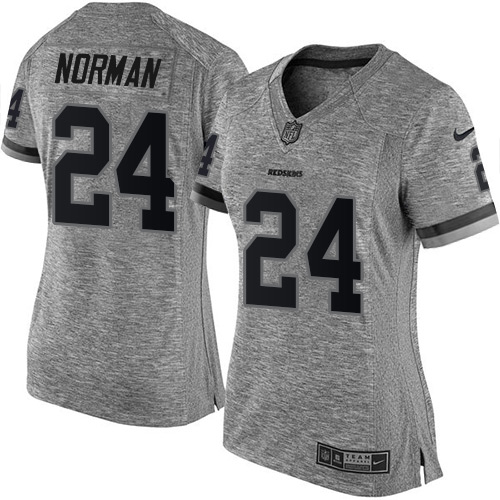 Women's Elite Josh Norman Nike Jersey Gray - #24 Gridiron NFL Washington Redskins